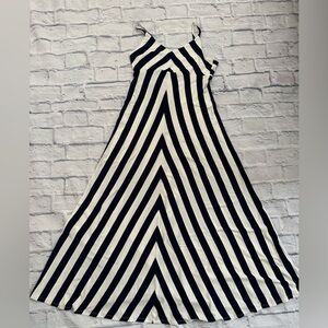 Boston Proper Navy and Cream striped Maxi Dress size small